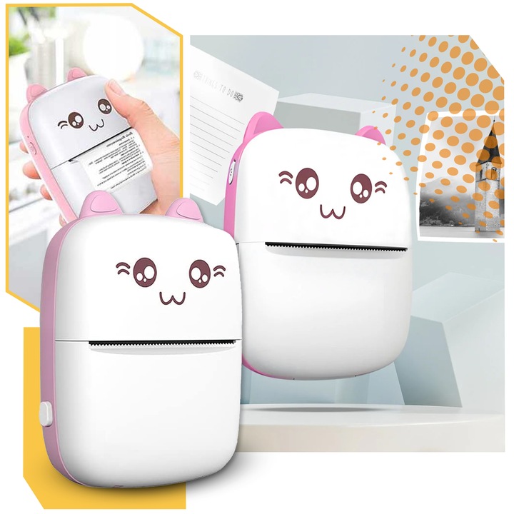 Mini Drukarka Termiczna DRUKUŚ ORYGINALNY Do Zdjęć Przenośna + 11 ROLEK