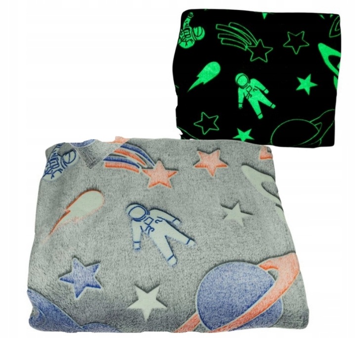 kocyk świecący w ciemności pled 150X200 koc dziecięcy różowy motylek