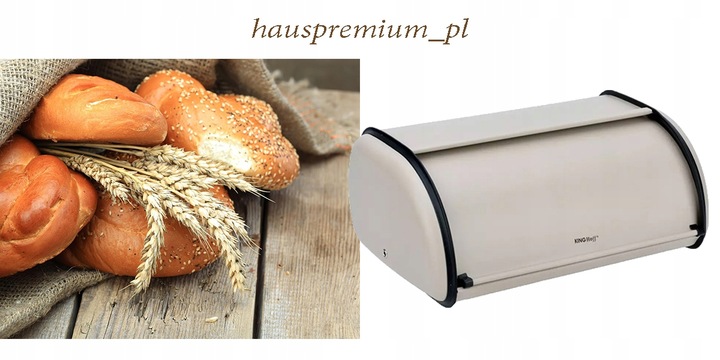 CHLEBAK POJEMNIK NA PIECZYWO CHLEB BUŁKI STALOWY KINGHOFF KH-1754 BEŻ