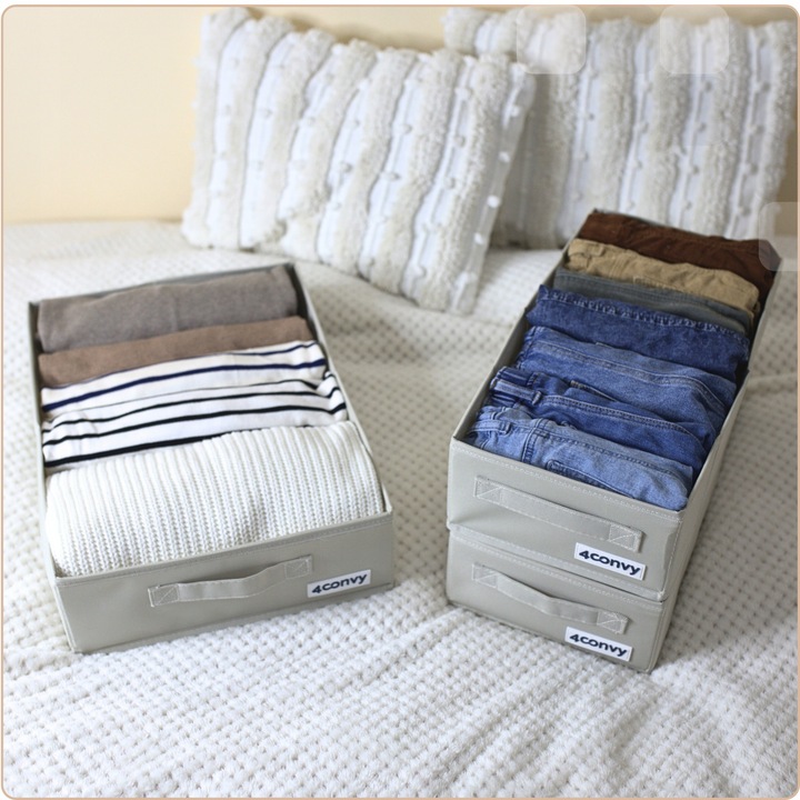 Zestaw 3x organizer pudełko pojemnik na ubrania bieliznę do komody M A