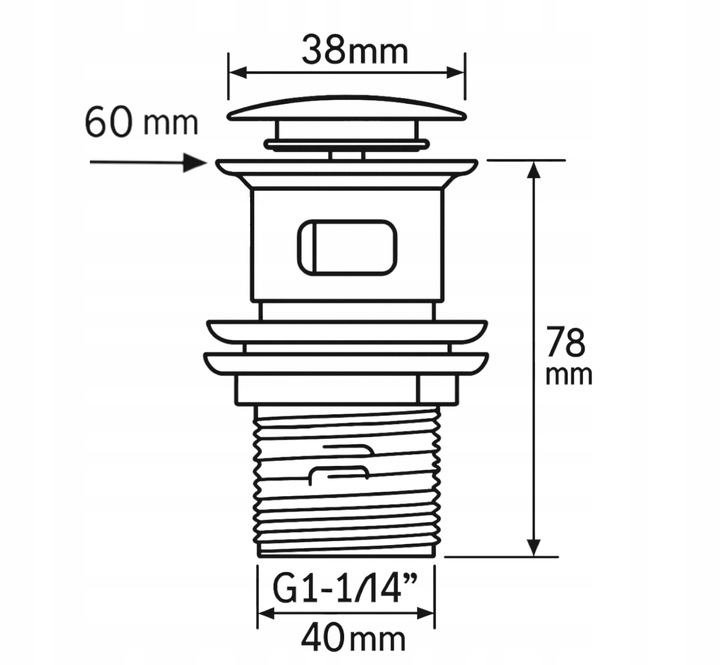 ZESTAW: SYFON UMYWALKOWY DO UMYWALKI + KOREK KLIK-KLAK Z PRZELEWEM
