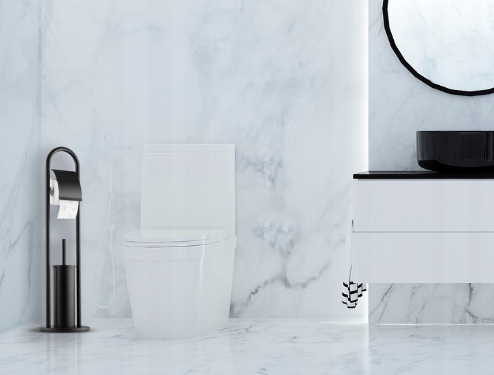 Stojak na papier toaletowy i szczotkę do WC czarny łazienkowy loft uchwyt