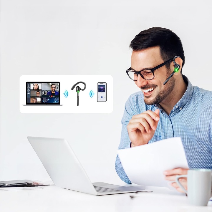 SŁUCHAWKA BLUETOOTH DLA KIEROWCY DO TELEFONU ROZMÓW BEZPRZEWODOWA ZESTAW