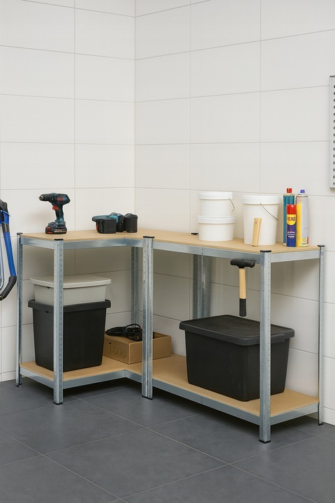 REGAŁ METALOWY MAGAZYNOWY 150x75x30cm 4 PÓŁKI MDF 150kg 600kg DO