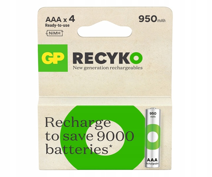 Akumulator GP RecyKo New AAA R3 950mAh NiMH (4 sztuki)
