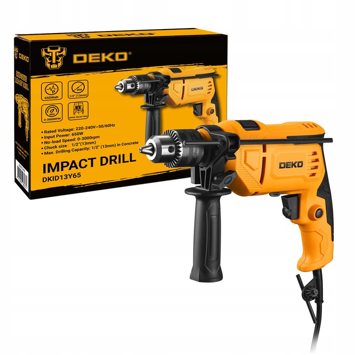 WIERTARKA UDAROWA Z UDAREM 650W REGULACJA OBROTÓW MOCNA DEKO