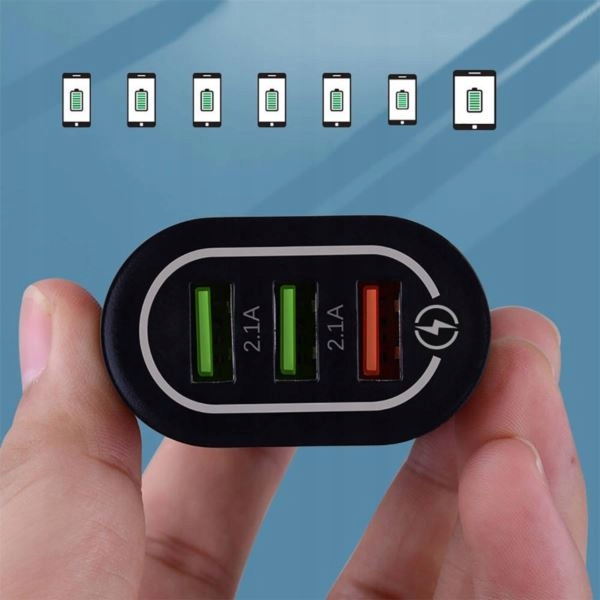 SZYBKA Ładowarka sieciowa QC 3.0 3xUSB Kostka Szybkie Ładowanie Mocna