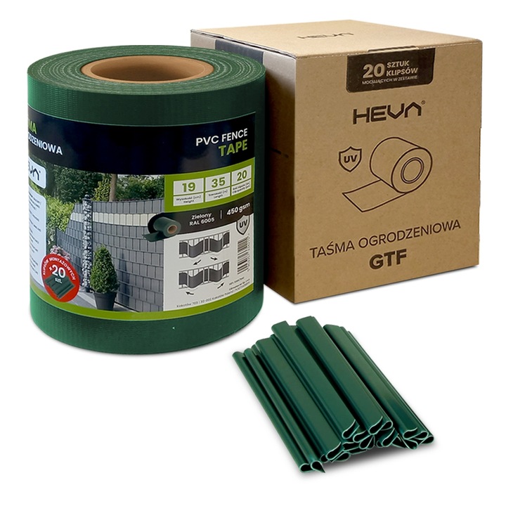 Taśma ogrodzeniowa ZIELONA 19cm x 35m mocna osłona ogrodzenie panelowe