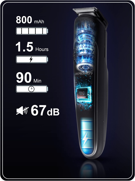 Trymer golarka maszynka do włosów do brody zarostu do golenia 6w1 Berdsen