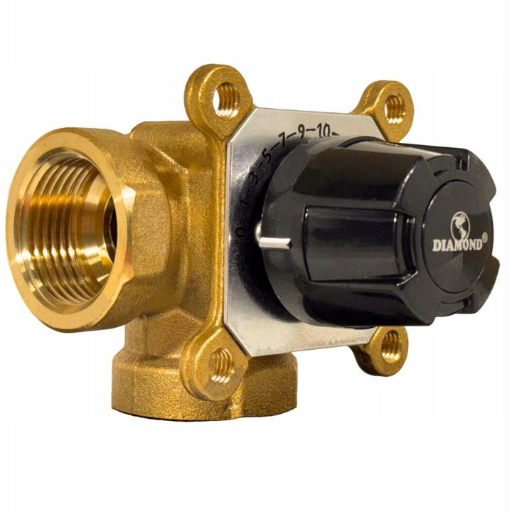 ZAWÓR 3 DROGOWY TRZY DROŻNY MIESZAJĄCY MIESZACZ REGULACYJNY 1" DN25 MOSIĄDZ