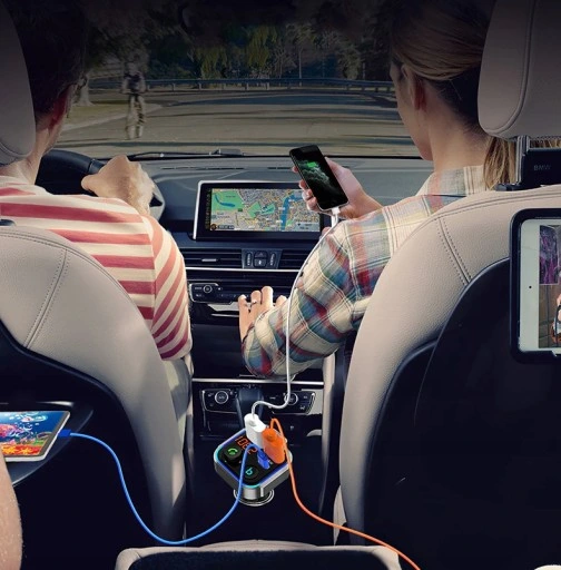 TRANSMITER FM BLUETOOTH SZYBKA ŁADOWARKA QC USB PD