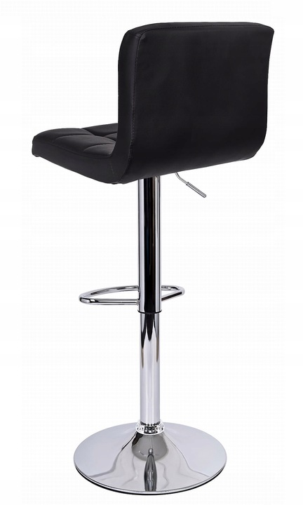 Hoker kuchenny obrotowy czarny z oparciem loft regulowany wysoki