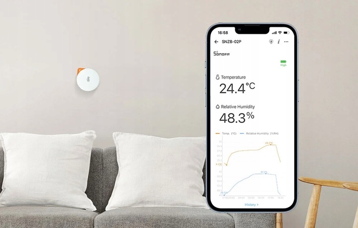 SONOFF SNZB-02P Inteligentny Sensor Czujnik Temperatury Wilgotności
