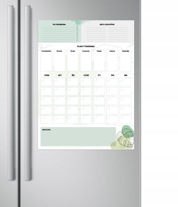 PLANER TABLICA NA LODÓWKĘ MAGNETYCZNA ORGANIZER NOTATNIK 4xPISAKI