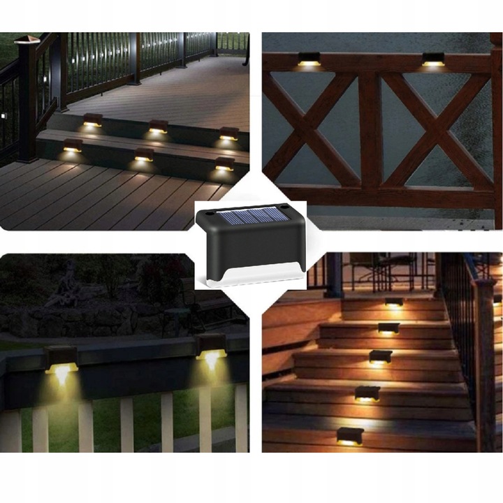 6x Lampki SOLARNE Ogrodowe LED na Schody TARAS Płot Oświetlenie Balkon