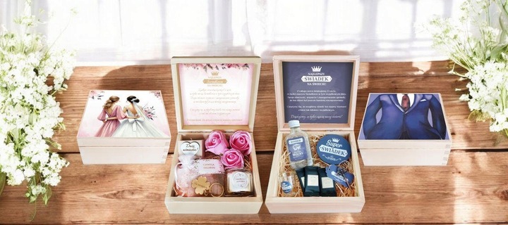 PODZIĘKOWANIE DLA ŚWIADKÓW BOX DLA ŚWIADKA I ŚWIADKOWEJ PREZENT DLA ŚWIADKA