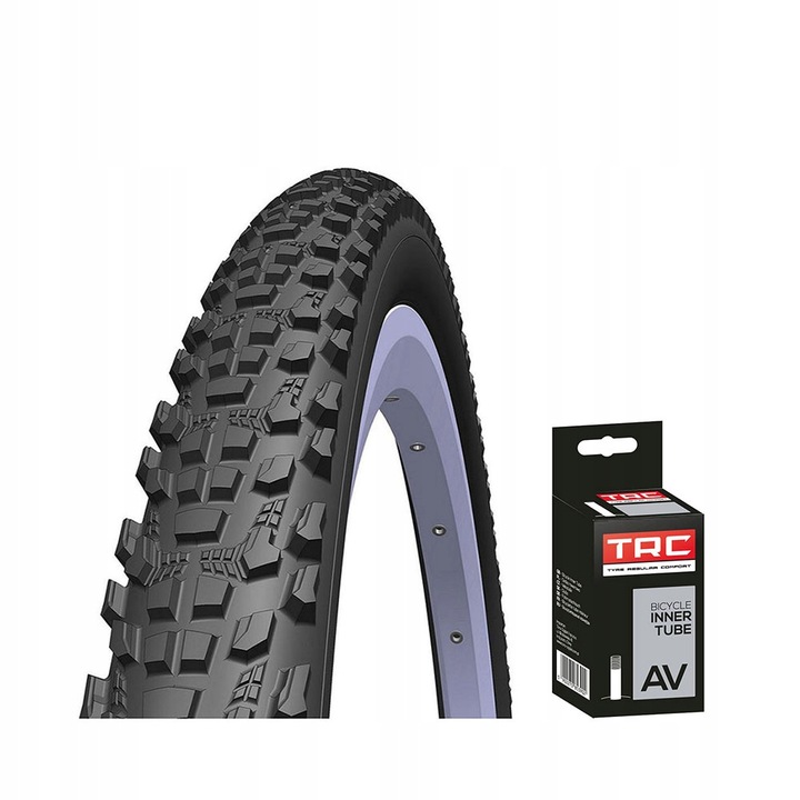 ZESTAW OPONA + DĘTKA ROWEROWA 27 5 X 2 10 54-584 TRC Wytrzymała Mocna