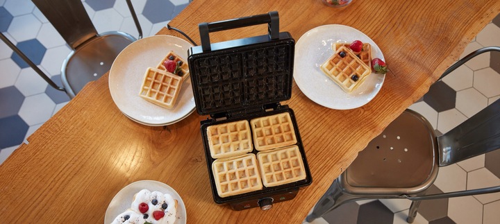 GOFROWNICA XXL 4 DUŻE GOFRY MARMURKOWA POWŁOKA REGULACJA TEMPERATURY