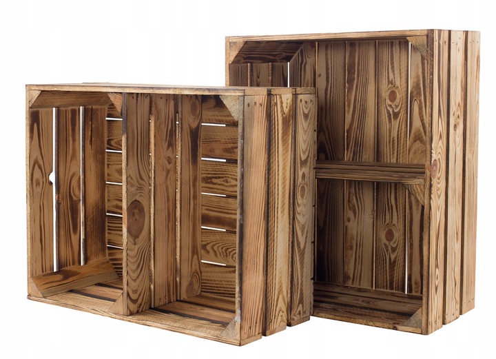 SKRZYNKA DREWNIANA opalana SKRZYNKI PÓŁKA SZAFKA