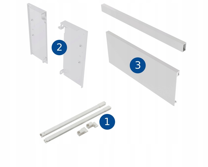Szuflada GTV AXIS PRO H200 L500, cichy domyk, biały,