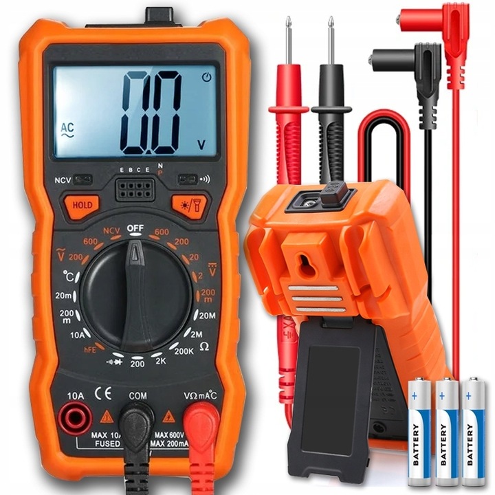 PROFESJONALNY MIERNIK POBORU PRĄDU MULTIMETR CYFROWY ELEKTRYCZNY LCD