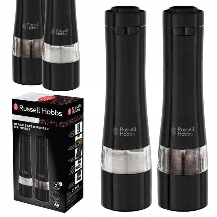 MŁYNKI DO SOLI I PIEPRZU ZESTAW RUSSELL HOBBS 28010-56 2 SZT czarny LED