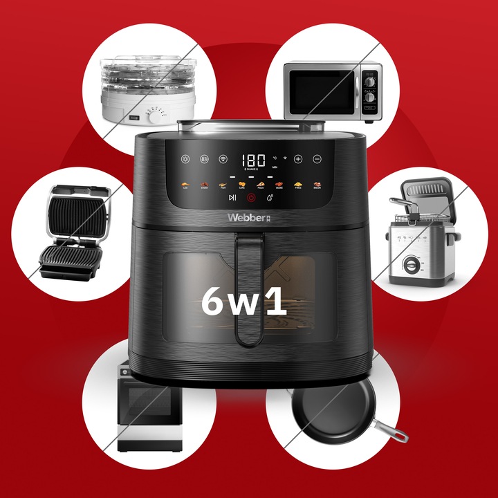 Frytkownica beztłuszczowa 8L Air Fryer Webber 1800W +WIFI +8 programów