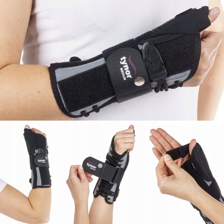 ORTEZA NADGARSTKA STABILIZATOR DŁONI RĘKI Z UJĘCIEM KCIUKA SZYNA STABILNA