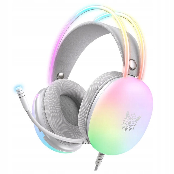 SŁUCHAWKI GAMINGOWE NAUSZNE Z MIKROFONEM RGB PRZEWODOWE ONIKUMA X25 PC USB