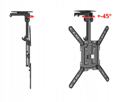 UCHWYT DO TELEWIZORA SUFITOWY 23-55 CALI SKŁADANY REGULOWANY WIESZAK