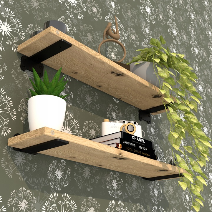 Wspornik typ T 150 mm, uchwyt półki drewnianej podpórka loft, czarny