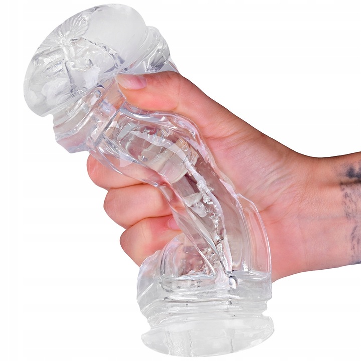 Dwustronny Masturbator Żelowy z Efektem Ssania, Pochwa i Odbyt Anus