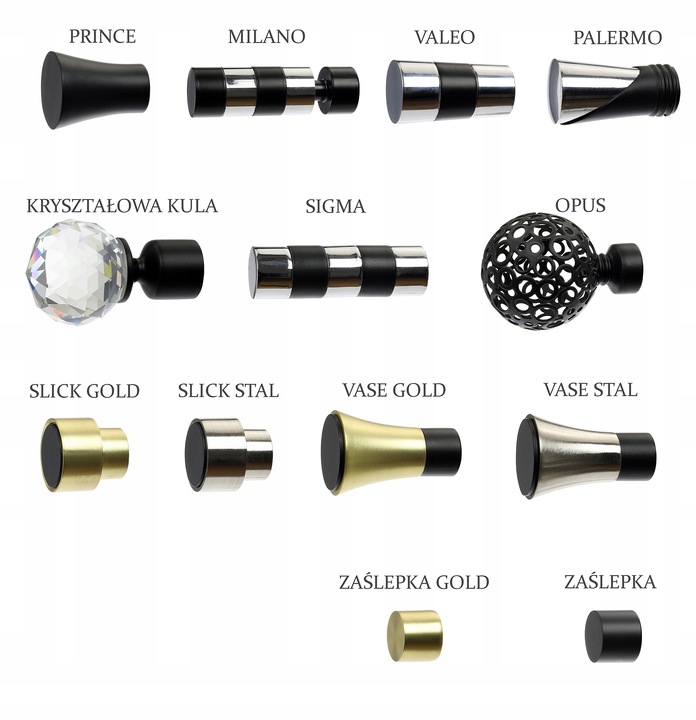 KARNISZ pojedynczy 19mm / 220 cm LUXURY CICHE KÓŁKA wzory 6 KOLORÓW