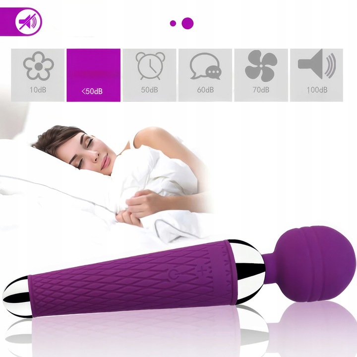 SILIKONOWY WIBRATOR, MOCNY MASAŻER ŁECHTACZKI, WAND - MEGA ORGAZM DO MASAŻU