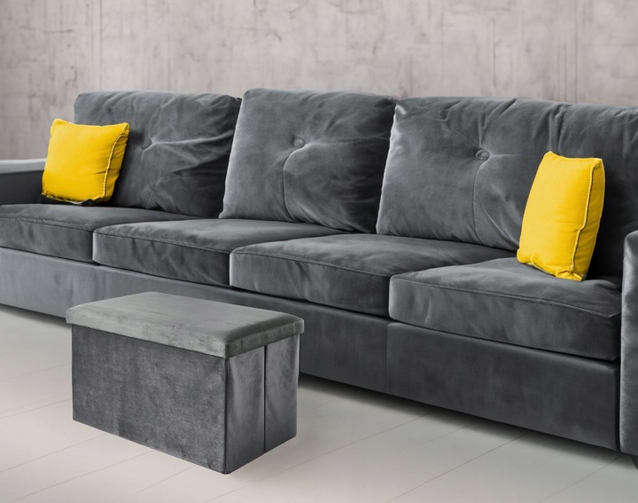 PUFA WELUROWA OTWIERANA SKŁADANA SKRZYNIA POJEMNIK ZE SCHOWKIEM LOFT