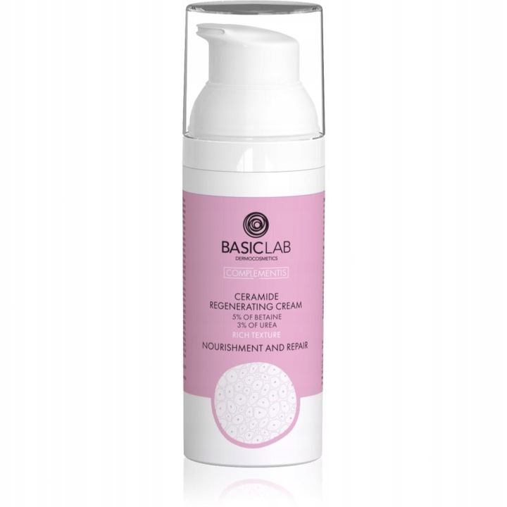 BasicLab Ceramidowy krem regenerujący z 5% betainą i 3% mocznikiem