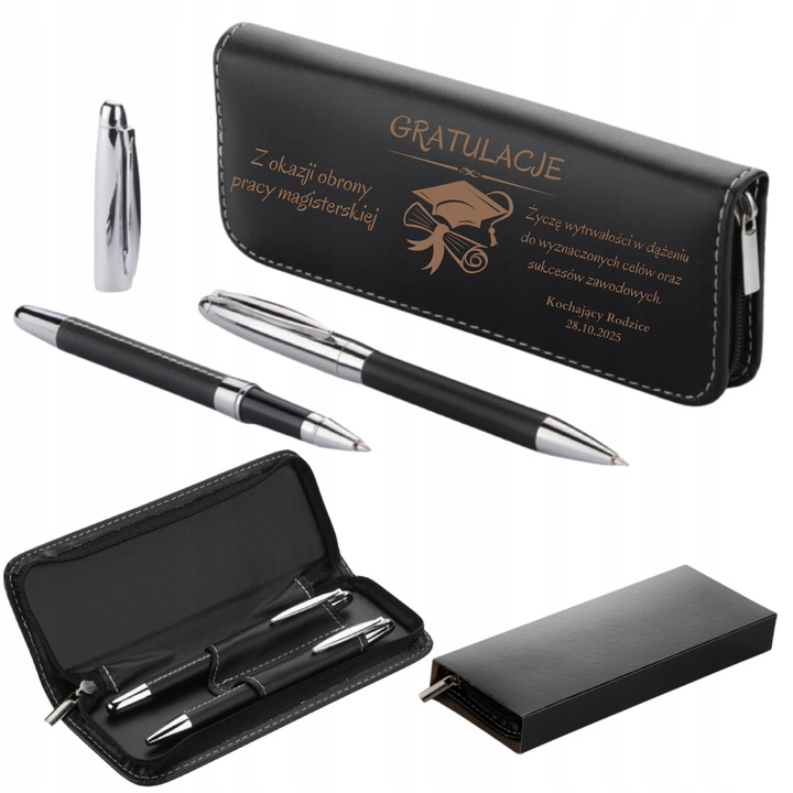 Zestaw Piśmienniczy z Dedykacją Grawerem w Etui na Prezent