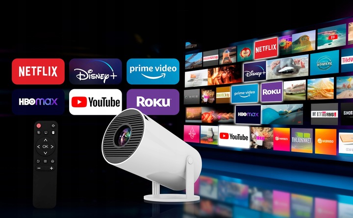 PROJEKTOR HY300 PRO 2025 NOWA WERSJA 4K HD WIFI PRZENOŚNY SMART