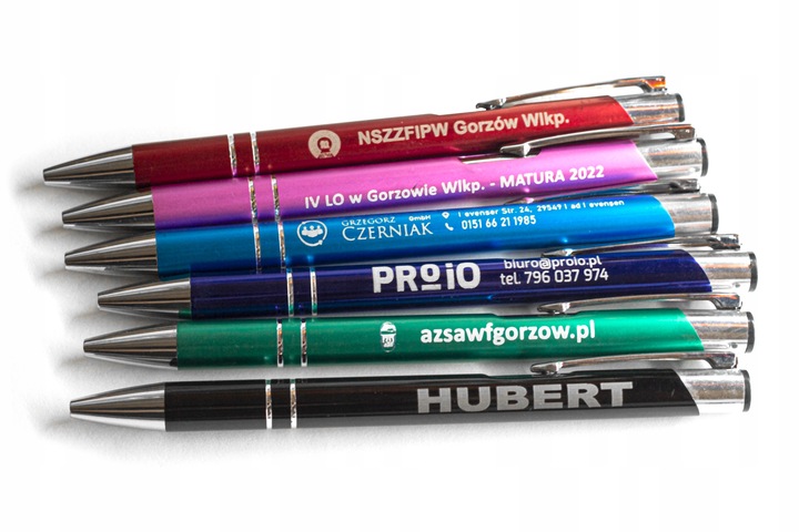 DŁUGOPISY REKLAMOWE Z GRAWEREM LOGO NAPISEM 100 sz