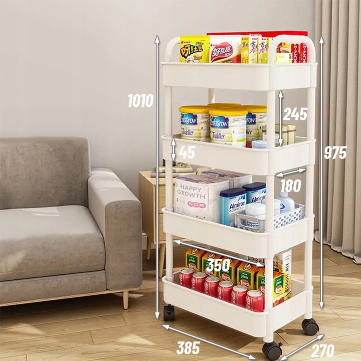 SZAFKA PÓŁKA KUCHENNA ŁAZIENKOWA REGAŁ MOBILNY ORGANIZER WÓZEK NA