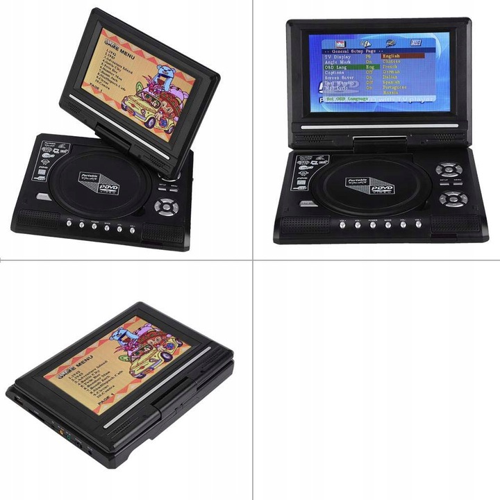ODTWARZACZ DVD 7,8-CALOWY WYŚWIETLACZ PRZENOŚNY ODTWARZACZ DVD DLA DZIECI