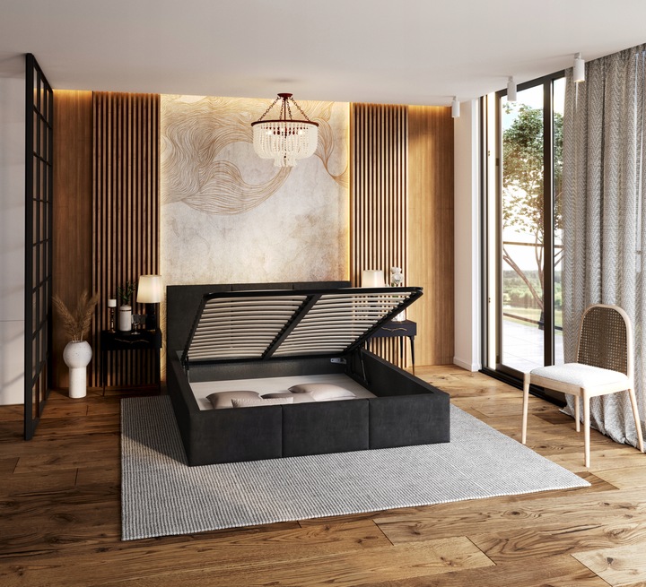 Łóżko 140x200 tapicerowane stelaż metalowy FRESIA