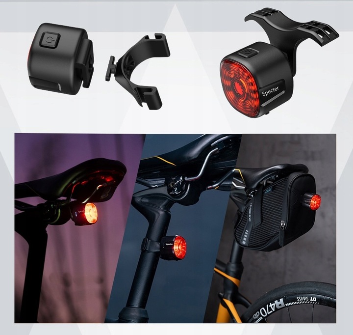 Czerwona Lampka rowerowa SPECTER WT09 tył tylna akumulator USB C 100 godzin