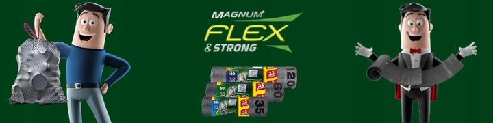 WORKI NA ŚMIECI 35L JAN NIEZBĘDNY MAGNUM FLEX & STRONG Z TAŚMĄ 75SZT MOCNE