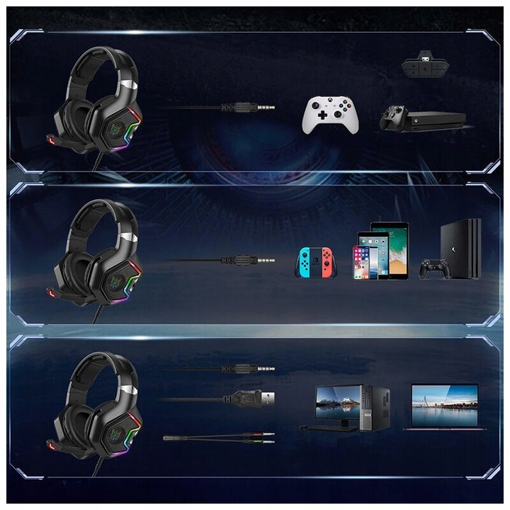 ONIKUMA K10 PRO SŁUCHAWKI GAMINGOWE Z MIKROFONEM DLA GRACZY DO GRANIA RGB