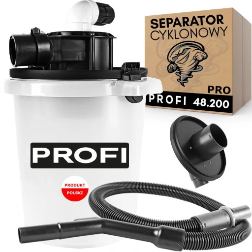 SEPARATOR CYKLONOWY PYŁU DO ODKURZACZA ODPYLACZ DO GIPSU WIÓRÓW TROCIN