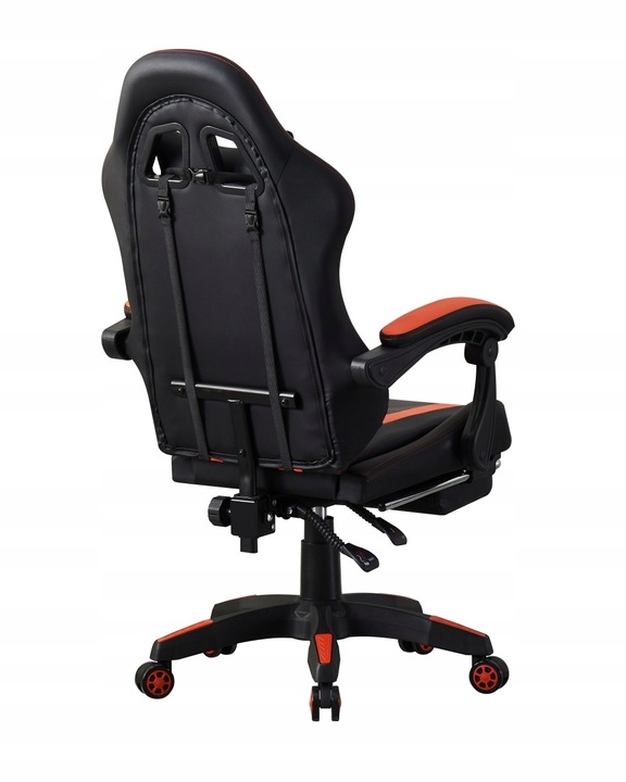 FOTEL GAMINGOWY HORSEKING Z PODNÓŻKIEM OBROTOWY DO GRY KRZESŁO CZERWONY