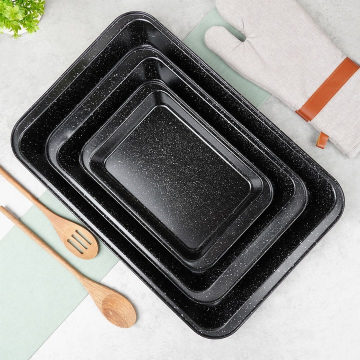3x Forma GRANITOWA blacha brytfanna brytfanka blacha pieczenia mięsa ciasta