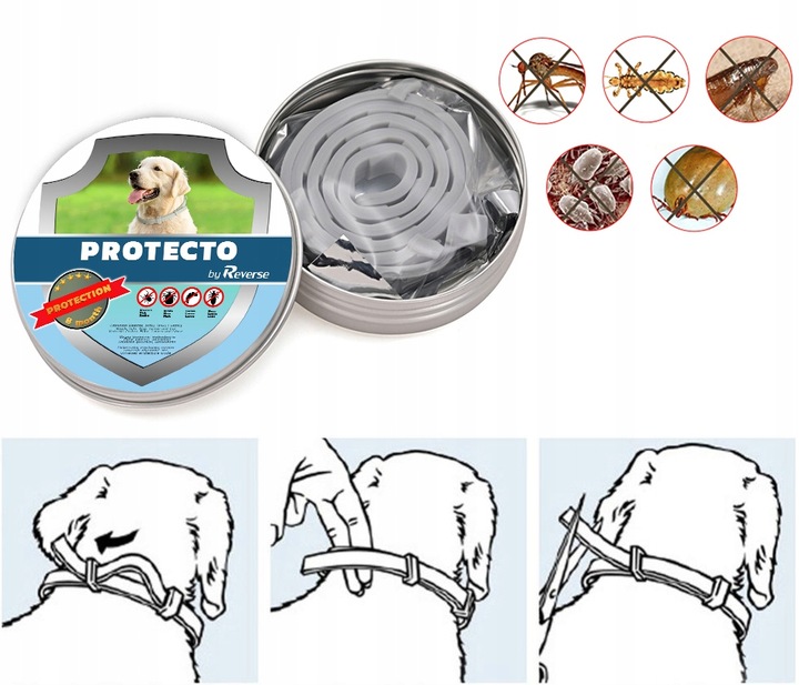 OBROŻA DLA PSA NA PCHŁY KLESZCZE 8 MSC UNIWERSALNA