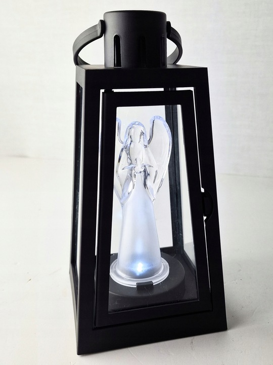 LATARENKA LED DEKORACYJNA LAMPION ANIOŁEK LATARNIA Z ANIOŁEM OZDOBNA